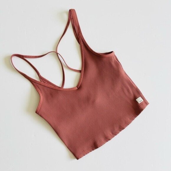 Vuori MEDIUM ribbed strappy back tank top in Terracotta - Picture 1 of 4